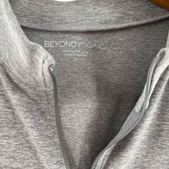 Beyond Yoga Size L Full Zip Sweatshirt Gray Super Soft Loungewear‎ Basic Comfy - Picture 3 of 9